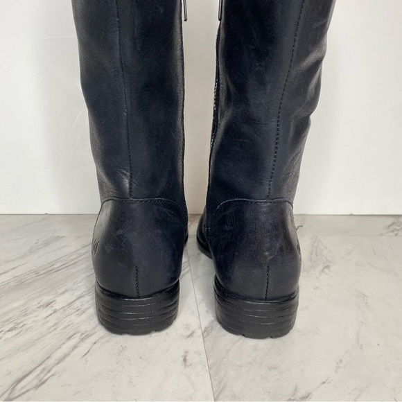 Born Shaunie Black Leather Wide Calf Riding Boot 6M - Picture 4 of 15